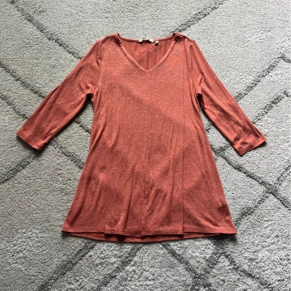 Soft Surroundings Ophelia Orange tunic long sleeve top medium